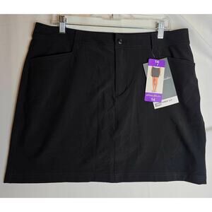 Eddie Bauer NWT Sz14 Ws Adventurer SkirtSkort Solid Black Pickleball Golf Active